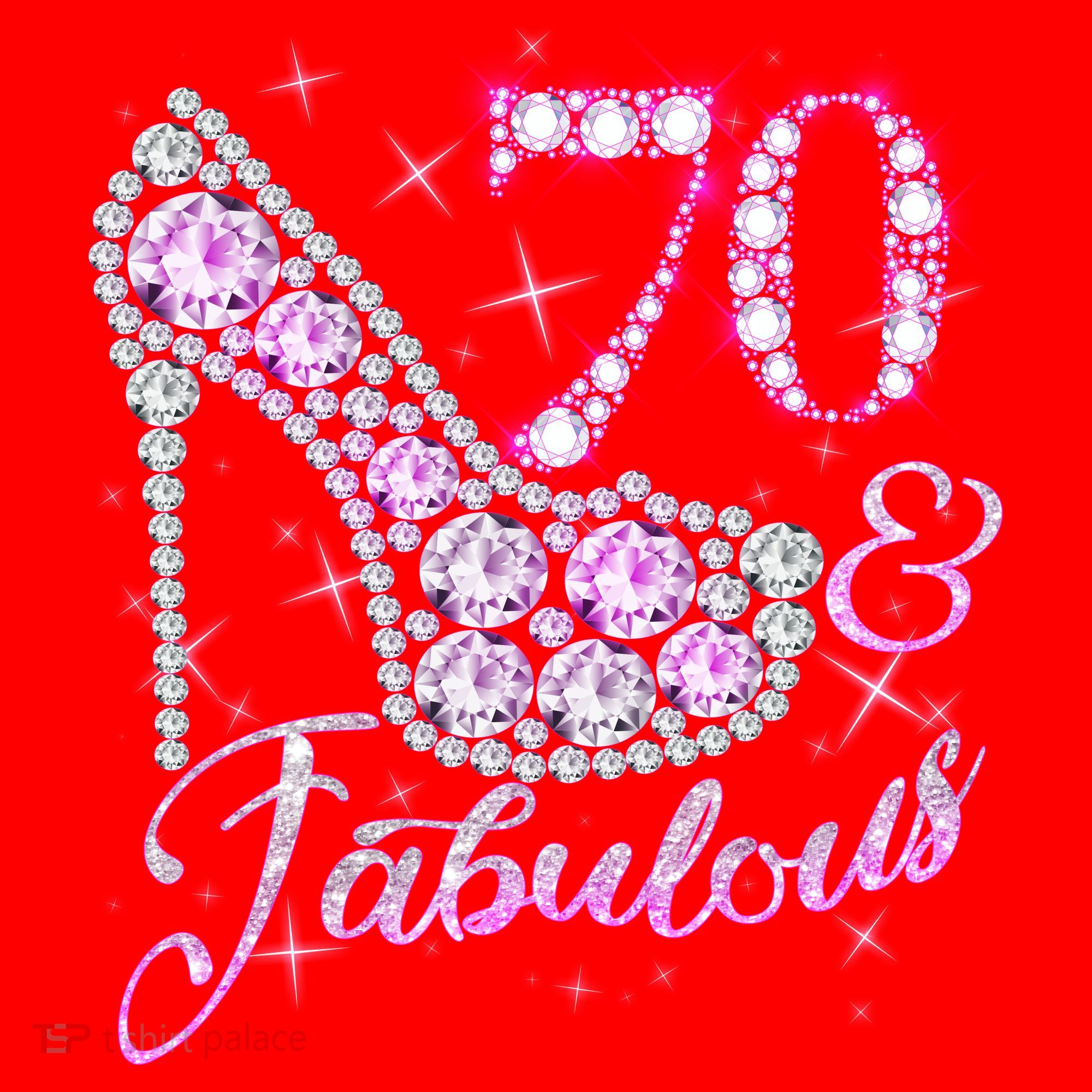 Fabulous & 70 Sparkly Shiny Heel 70th Birthday Santa Hat