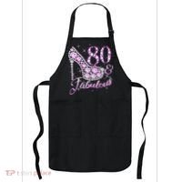 Fabulous & 80 Sparkly Shiny Heel 80th Birthday Apron thumb 0