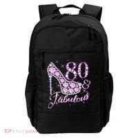 Fabulous & 80 Sparkly Shiny Heel 80th Birthday Backpack thumb 0