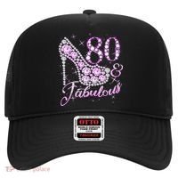 Fabulous & 80 Sparkly Shiny Heel 80th Birthday Hat thumb 0