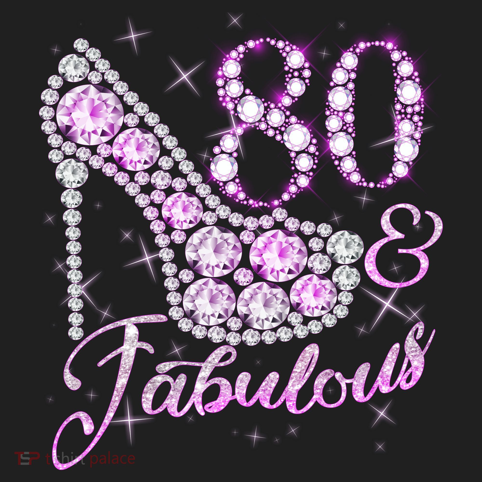 Fabulous & 80 Sparkly Shiny Heel 80th Birthday Hat