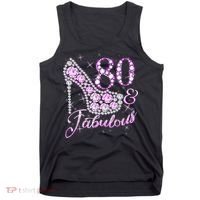 Fabulous & 80 Sparkly Shiny Heel 80th Birthday Tank Top thumb 0