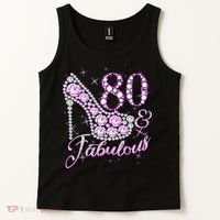 Fabulous & 80 Sparkly Shiny Heel 80th Birthday Tank Top thumb 2