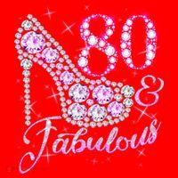 Fabulous & 80 Sparkly Shiny Heel 80th Birthday Santa Hat thumb 1
