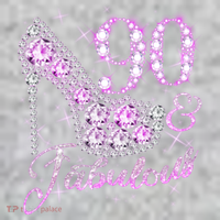 Fabulous & 90 Sparkly Shiny Heel 90th Birthday The Baniff Cuffed Pom Beanie thumb 2