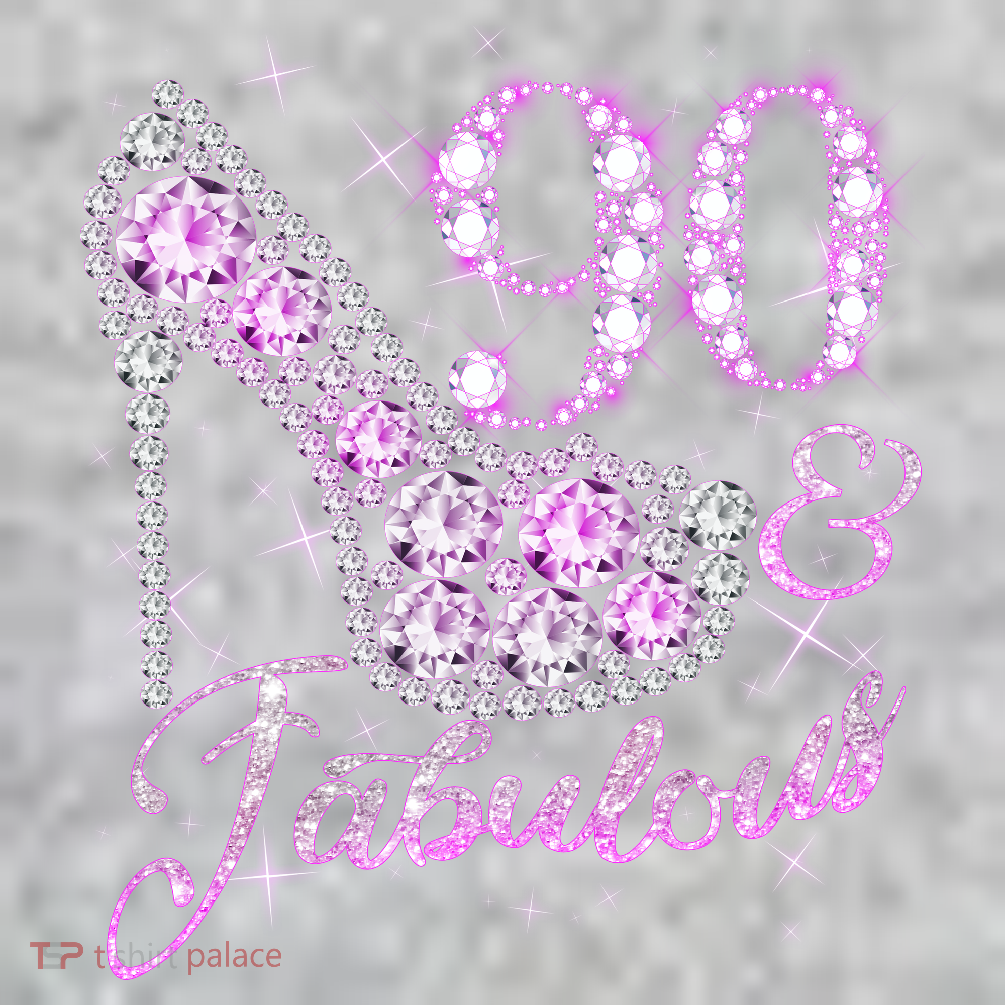 Fabulous & 90 Sparkly Shiny Heel 90th Birthday The Baniff Cuffed Pom Beanie