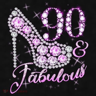 Fabulous & 90 Sparkly Shiny Heel 90th Birthday Ladies PosiCharge Tri-Blend Wicking Tank