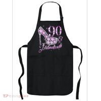 Fabulous & 90 Sparkly Shiny Heel 90th Birthday Apron thumb 0