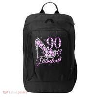 Fabulous & 90 Sparkly Shiny Heel 90th Birthday City Backpack thumb 0
