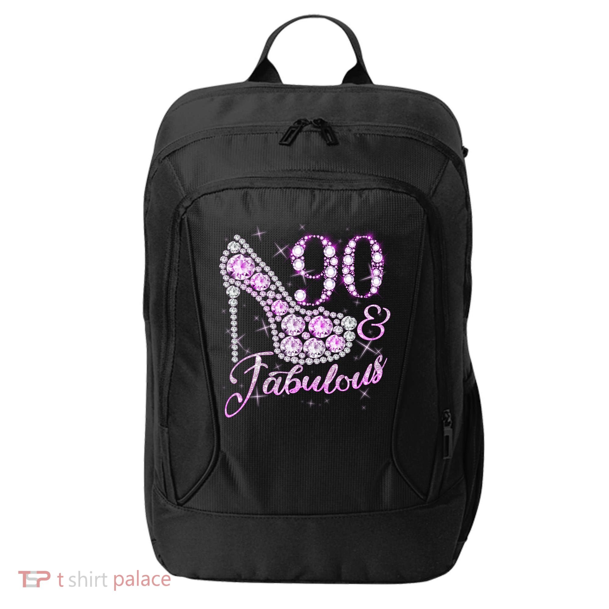Fabulous & 90 Sparkly Shiny Heel 90th Birthday City Backpack