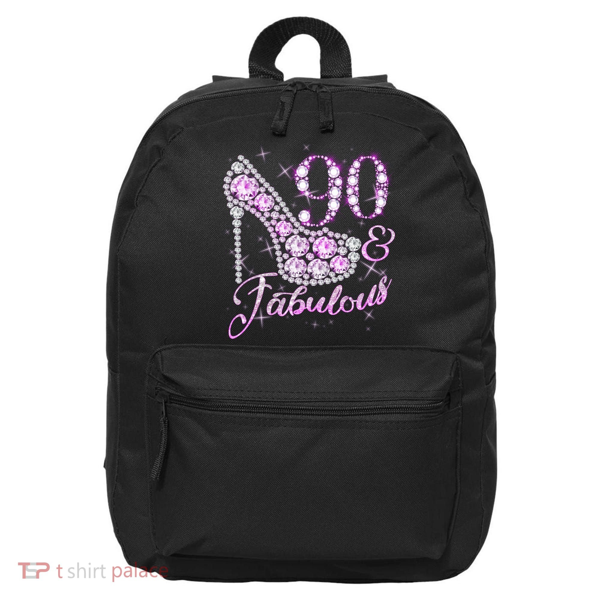Fabulous & 90 Sparkly Shiny Heel 90th Birthday 16 in Basic Backpack