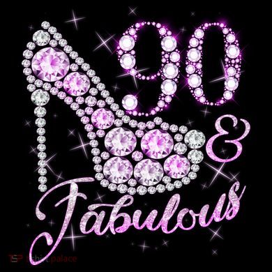 Fabulous & 90 Sparkly Shiny Heel 90th Birthday 16oz Travel Tumbler