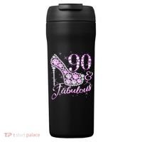 Fabulous & 90 Sparkly Shiny Heel 90th Birthday 24oz Duet Stainless Steel Tumbler thumb 0