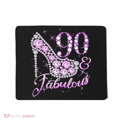 Fabulous & 90 Sparkly Shiny Heel 90th Birthday Mousepad