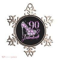 Fabulous & 90 Sparkly Shiny Heel 90th Birthday Ornament thumb 0