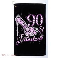 Fabulous & 90 Sparkly Shiny Heel 90th Birthday Golf Towel thumb 0