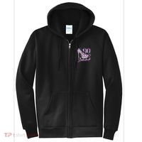 Fabulous & 90 Sparkly Shiny Heel 90th Birthday Full Zip Hoodie thumb 0