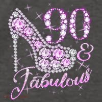 Fabulous & 90 Sparkly Shiny Heel 90th Birthday Vector Backpack thumb 2