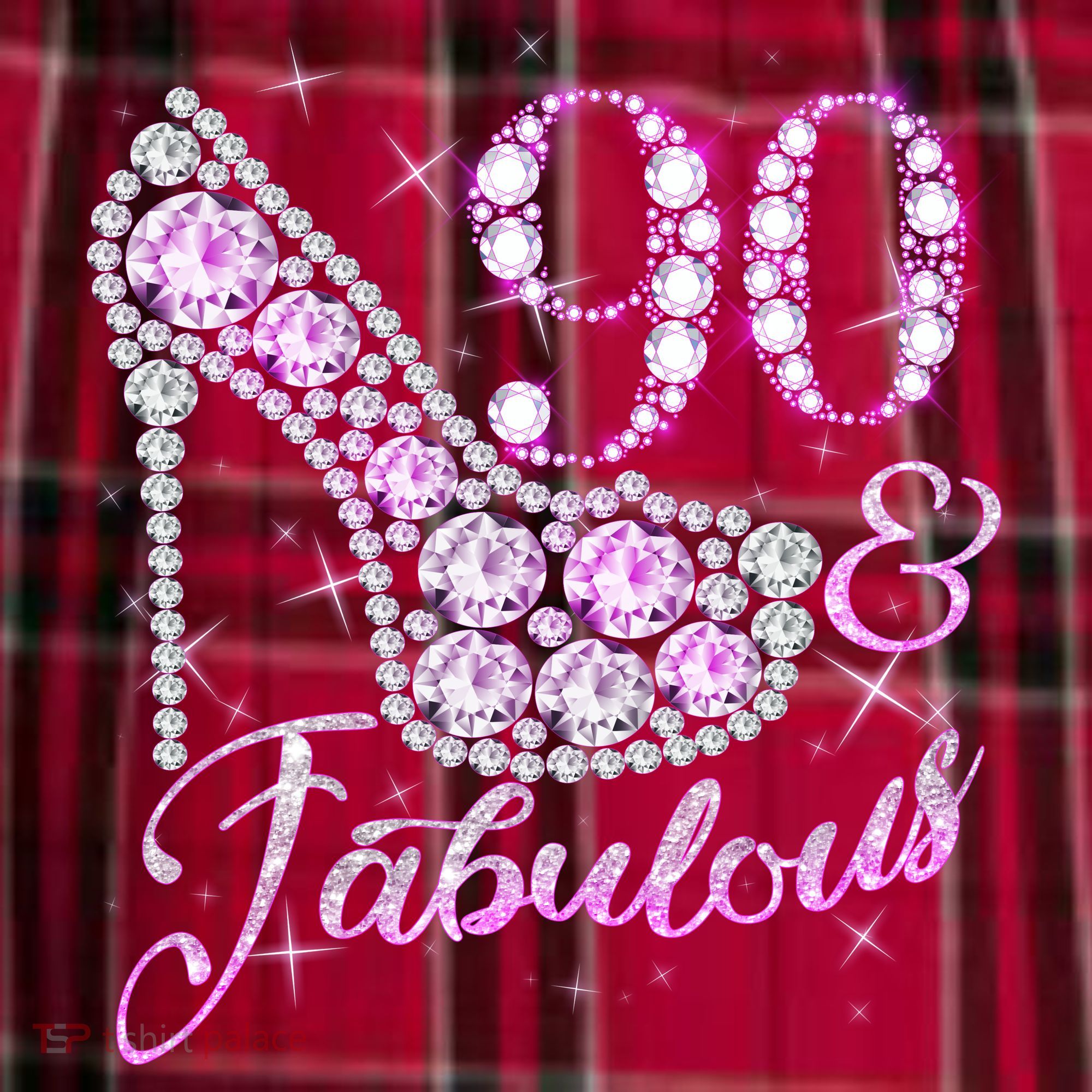 Fabulous & 90 Sparkly Shiny Heel 90th Birthday Men's Flannel Plaid Pajama Pants