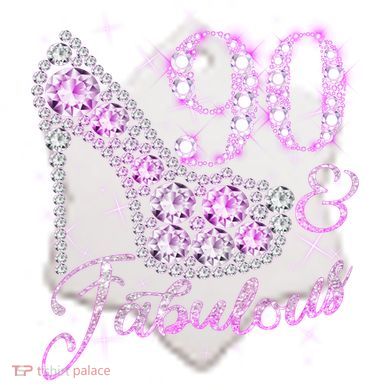Fabulous & 90 Sparkly Shiny Heel 90th Birthday Ceramic Ornament