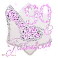 Fabulous & 90 Sparkly Shiny Heel 90th Birthday Ceramic Ornament thumb 2
