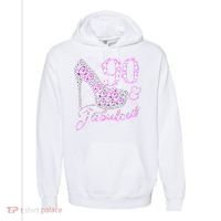 Fabulous & 90 Sparkly Shiny Heel 90th Birthday Comfort Colors Garment-Dyed Hooded Sweatshirt thumb 0