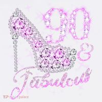 Fabulous & 90 Sparkly Shiny Heel 90th Birthday Comfort Colors Garment-Dyed Hooded Sweatshirt thumb 2