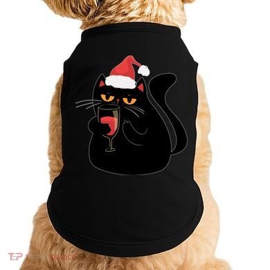Funny Anti Christmas Drinking Grumpy Cat Flipping Bird Doggie Tank