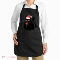 Funny Anti Christmas Drinking Grumpy Cat Flipping Bird Apron thumb 2