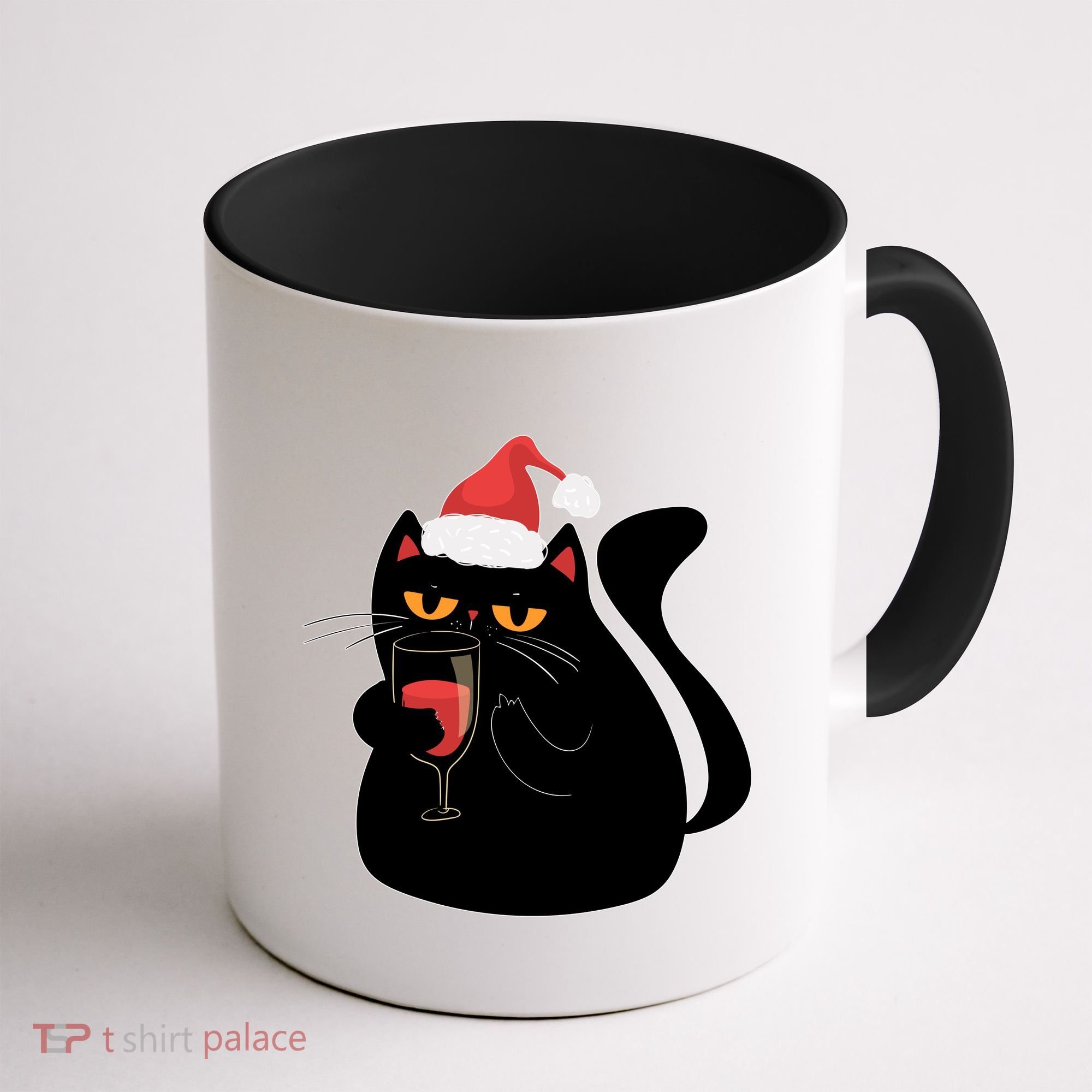 Funny Anti Christmas Drinking Grumpy Cat Flipping Bird Coffee Mug