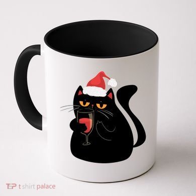 Funny Anti Christmas Drinking Grumpy Cat Flipping Bird Coffee Mug