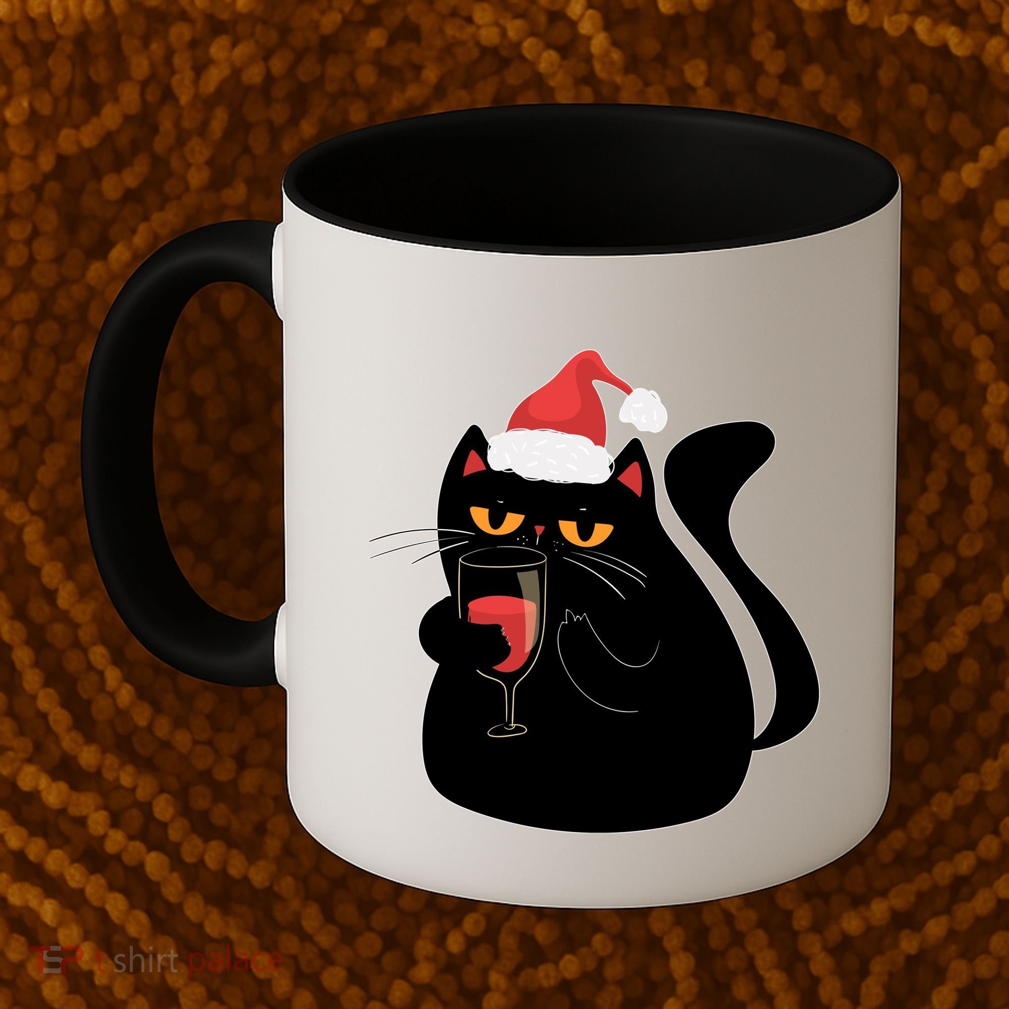 Funny Anti Christmas Drinking Grumpy Cat Flipping Bird Coffee Mug