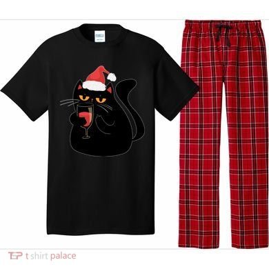 Funny Anti Christmas Drinking Grumpy Cat Flipping Bird Pajama Set