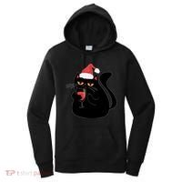 Funny Anti Christmas Drinking Grumpy Cat Flipping Bird Women's Hoodie thumb 0