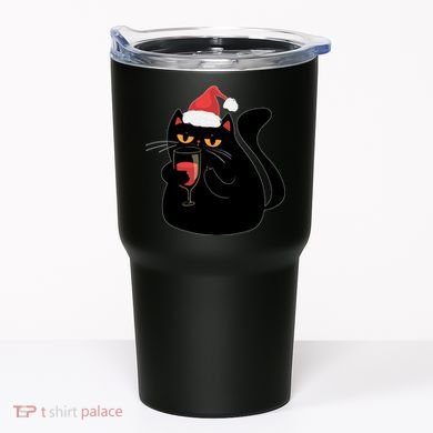 Funny Anti Christmas Drinking Grumpy Cat Flipping Bird Tumbler