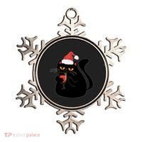 Funny Anti Christmas Drinking Grumpy Cat Flipping Bird Ornament thumb 0