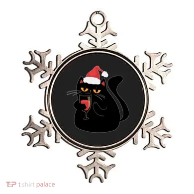 Funny Anti Christmas Drinking Grumpy Cat Flipping Bird Ornament