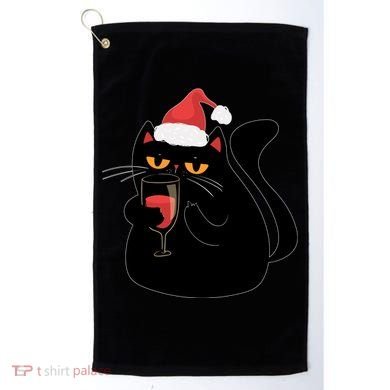 Funny Anti Christmas Drinking Grumpy Cat Flipping Bird Golf Towel