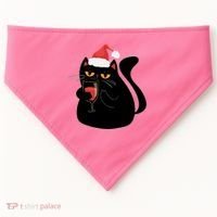 Funny Anti Christmas Drinking Grumpy Cat Flipping Bird USA-Made Doggie Bandana thumb 0