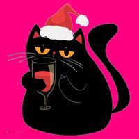 Funny Anti Christmas Drinking Grumpy Cat Flipping Bird Sweatshirt thumb 3
