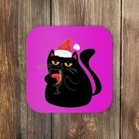 Funny Anti Christmas Drinking Grumpy Cat Flipping Bird Coaster thumb 0
