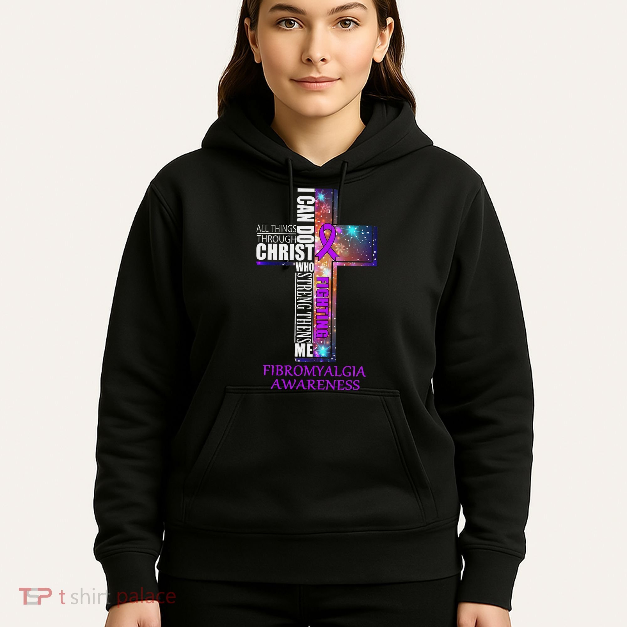 Fibromyalgia Awareness Christmas Gif Hoodie