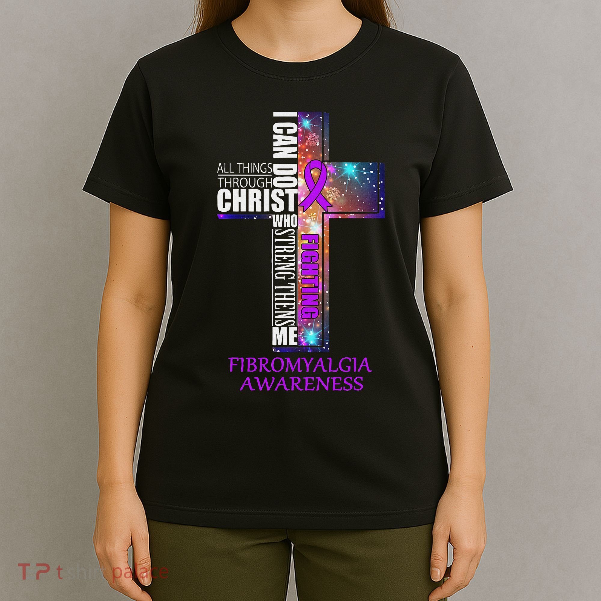 Fibromyalgia Awareness Christmas Gif T-Shirt
