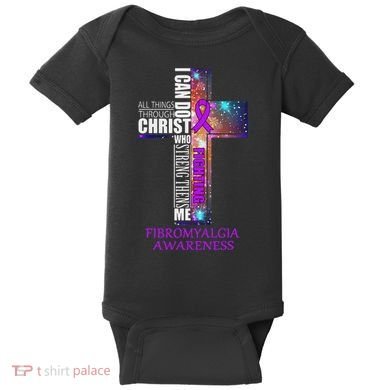 Fibromyalgia Awareness Christmas Gif Baby Bodysuit