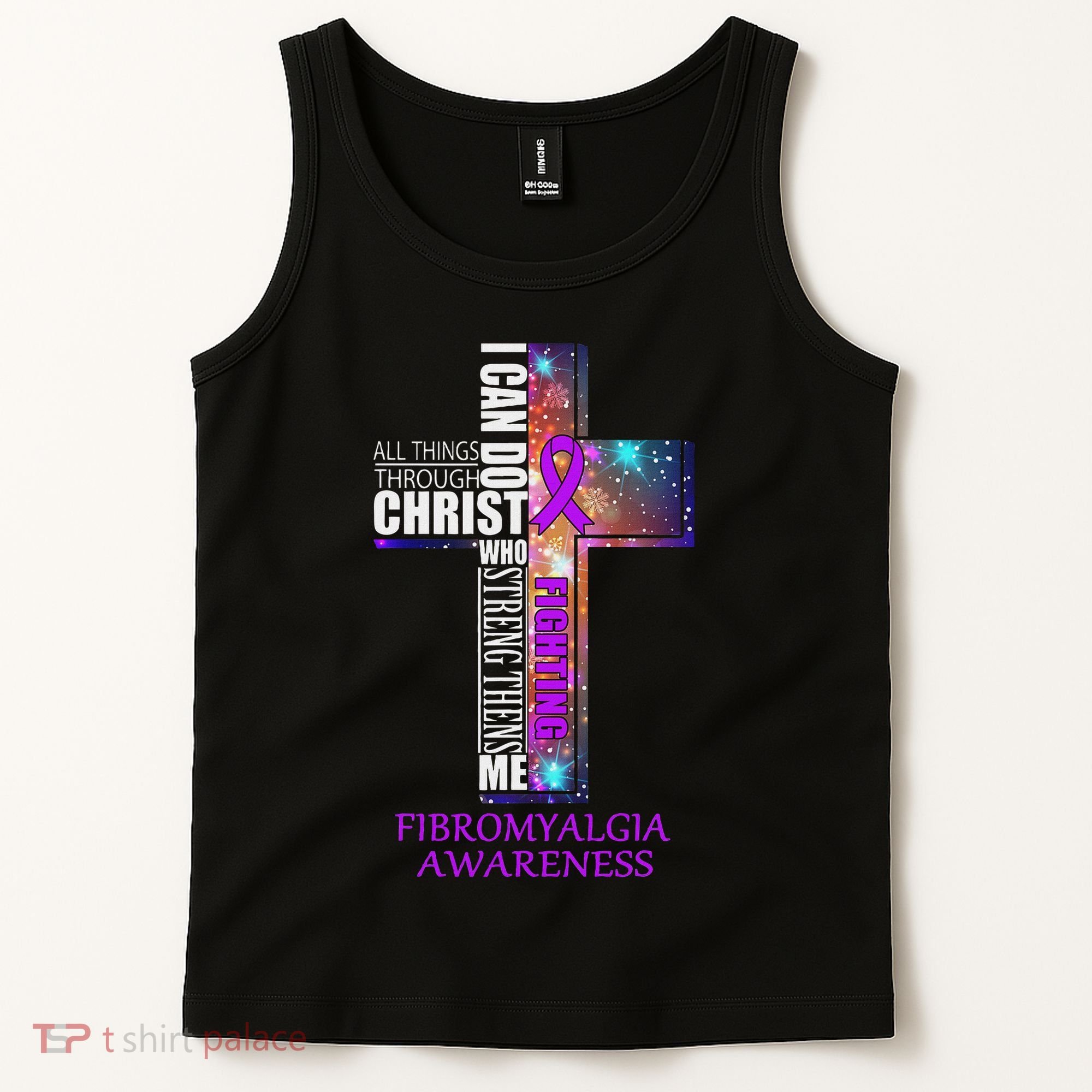 Fibromyalgia Awareness Christmas Gif Tank Top