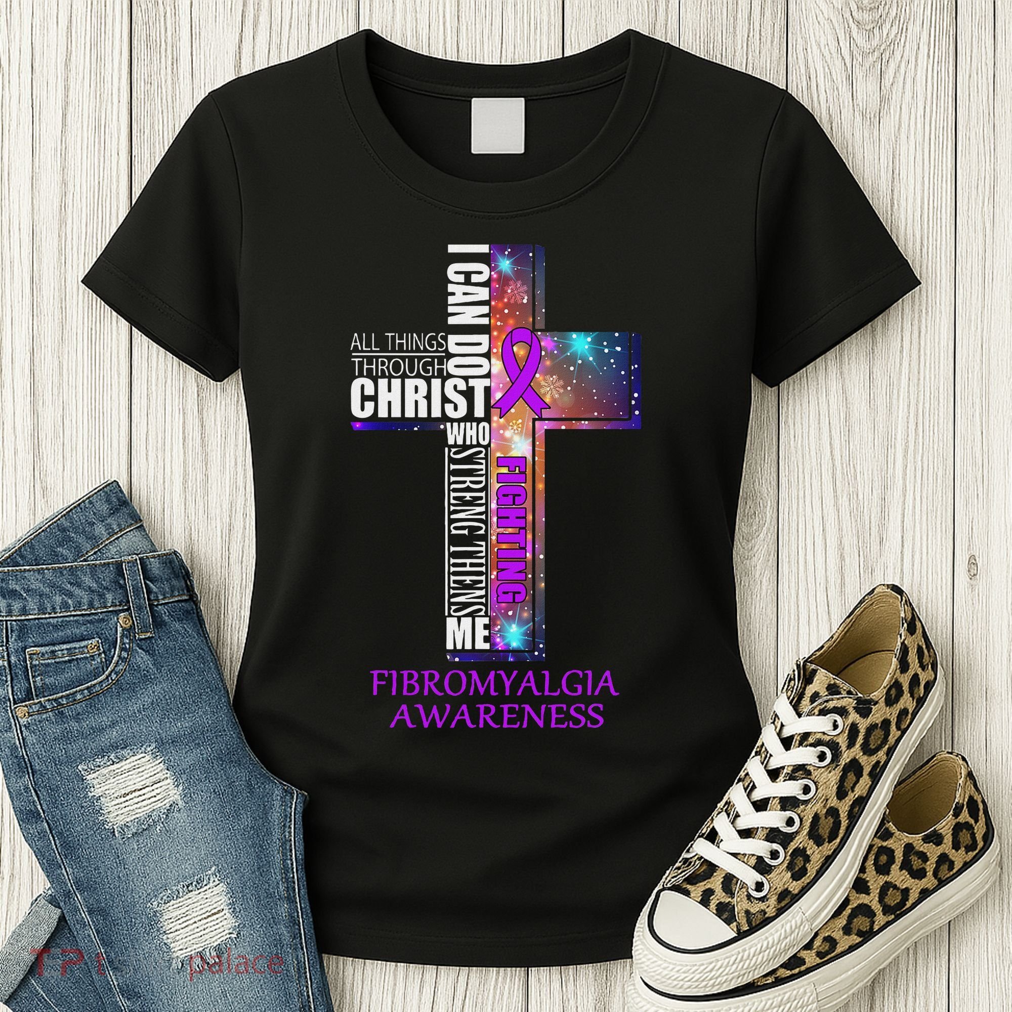 Fibromyalgia Awareness Christmas Gif Women's T-Shirt