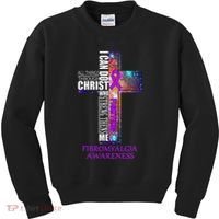 Fibromyalgia Awareness Christmas Gif Kids Sweatshirt thumb 0