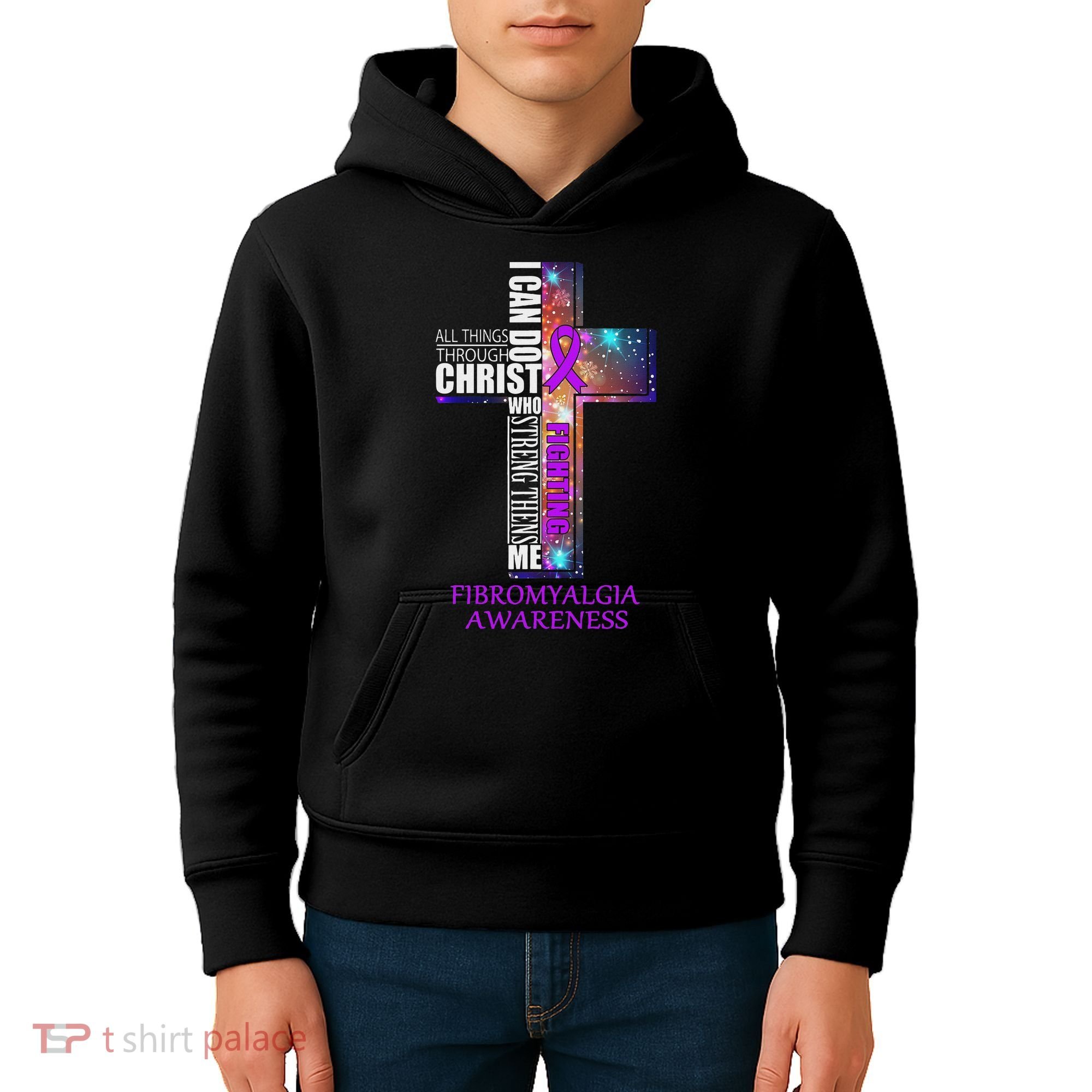Fibromyalgia Awareness Christmas Gif Kids Hoodie