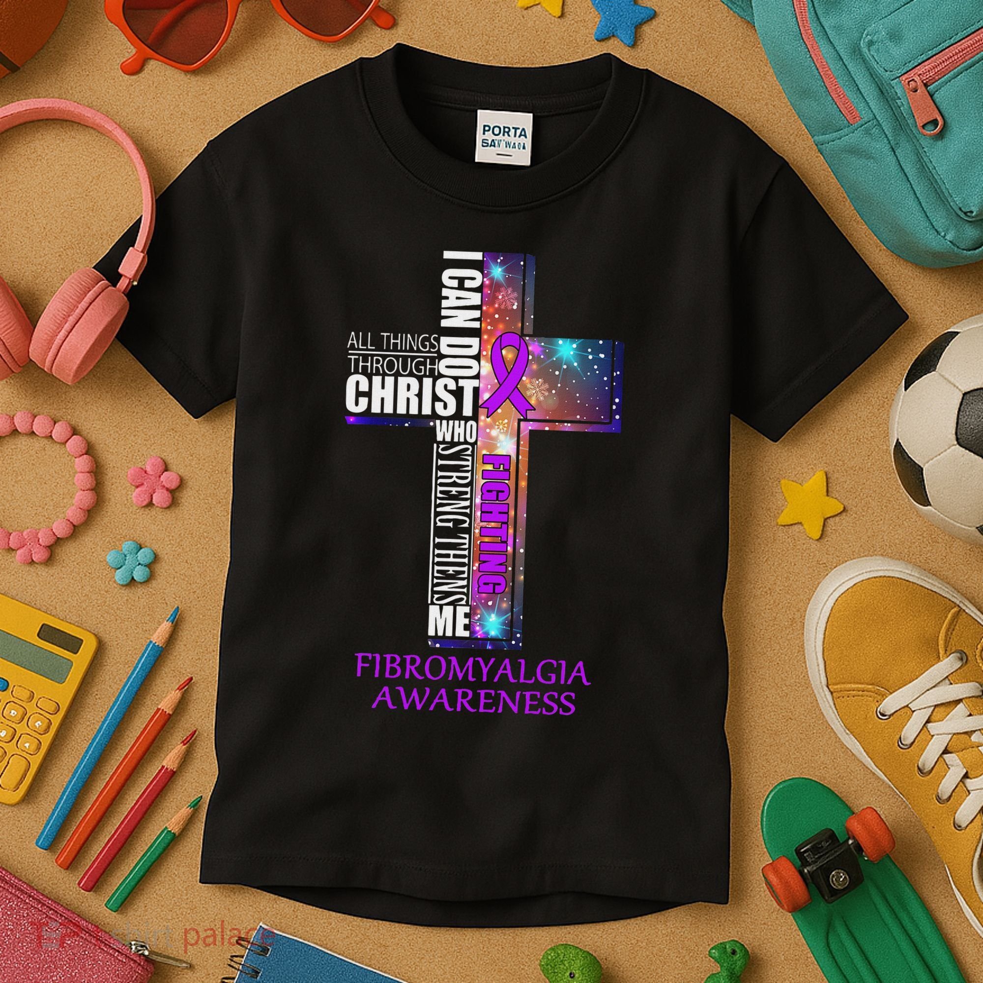 Fibromyalgia Awareness Christmas Gif Kids T-Shirt