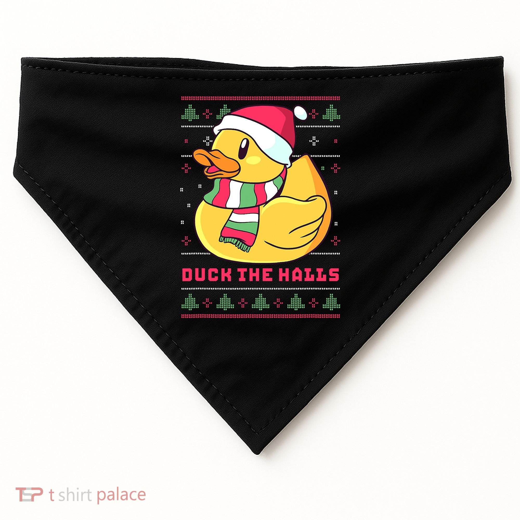 Funny and Cute Duck Puns Merry Christmas Duck The Halls USA-Made Doggie Bandana